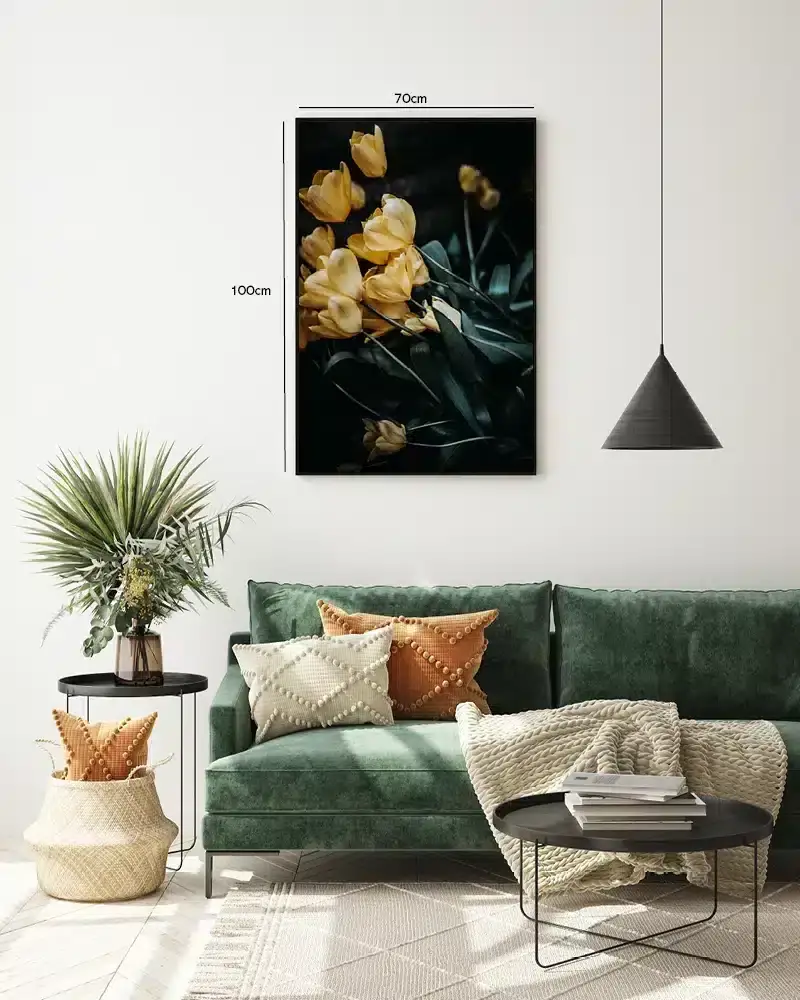 Gule Tulipaner i Skumring Plakat