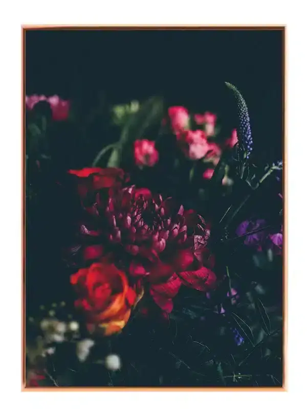 Mørk Blomsterkomposition Plakat