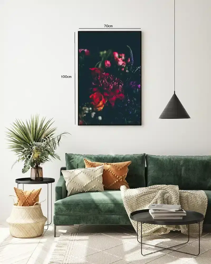 Mørk Blomsterkomposition Plakat