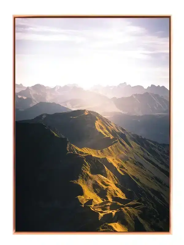 Bjergkam i Aftenlys Plakat