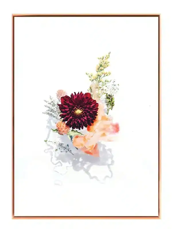Mørkerød Dahlia Buket Plakat