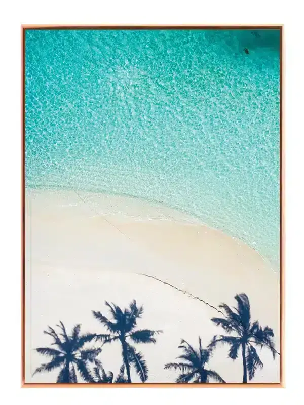 Palmeskygger Ved Strandkant Plakat