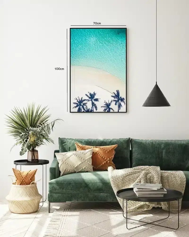 Palmeskygger Ved Strandkant Plakat