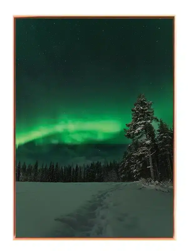 Nordlys Over Vinterlandskab Plakat