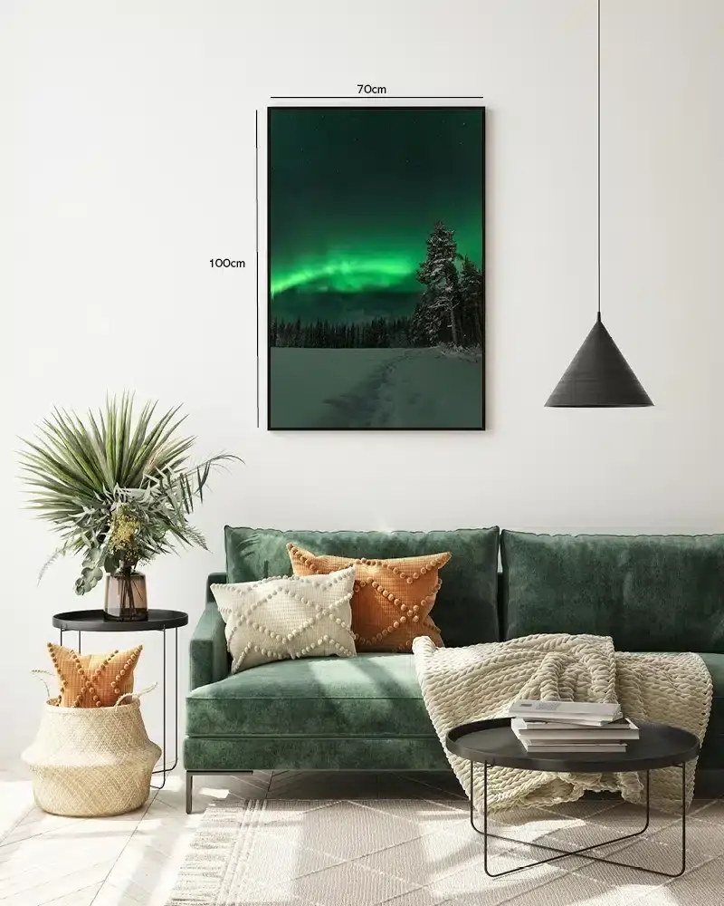 Nordlys Over Vinterlandskab Plakat