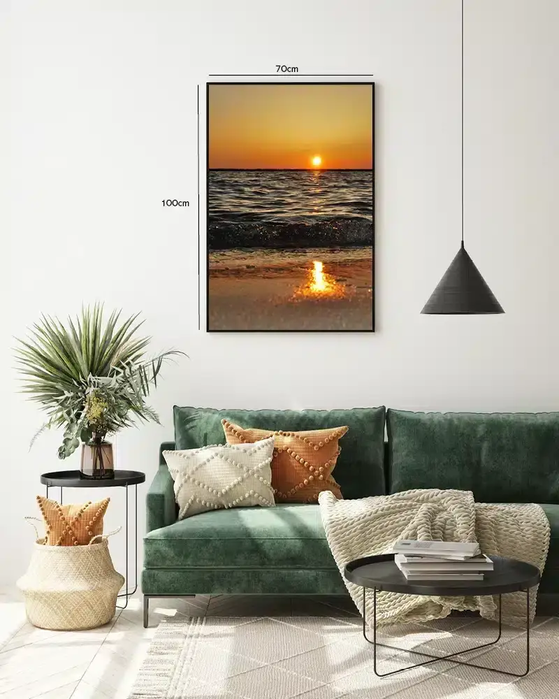 Solnedgang Over Havets Bølger No2 Plakat