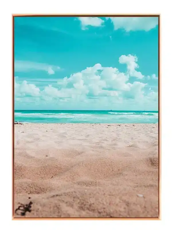 Sand og Himmel i Blåt Plakat