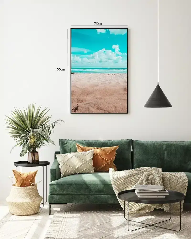 Sand og Himmel i Blåt Plakat