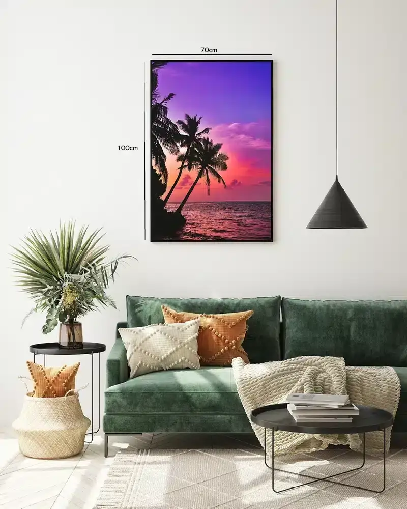 Palmer Ved Solnedgang Plakat