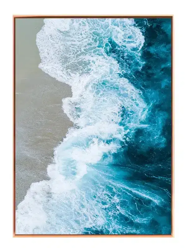 Bølger Mod Strand Plakat