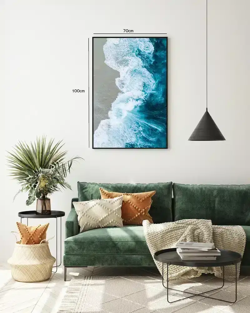 Bølger Mod Strand Plakat