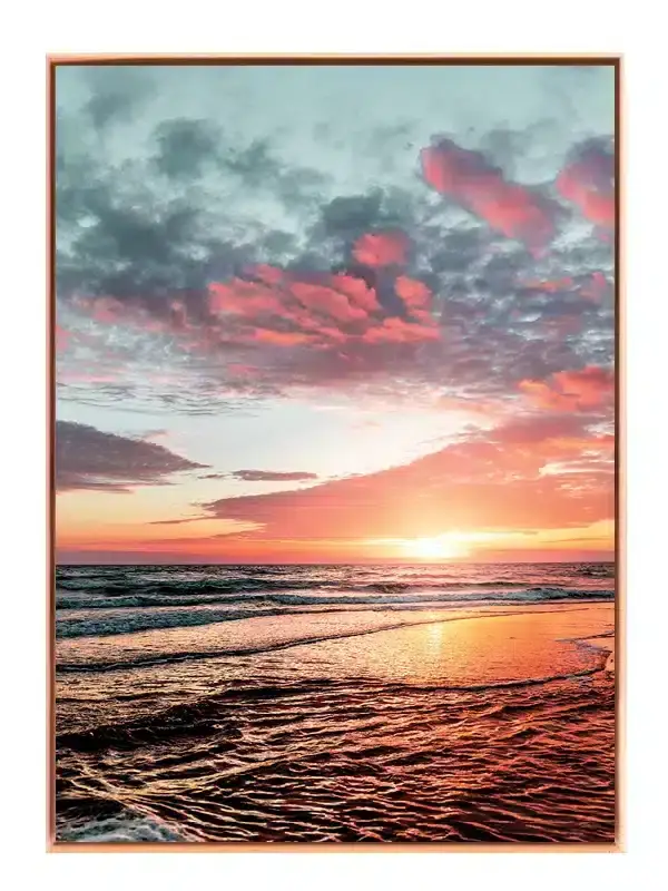 Solnedgang Over Kysten Plakat