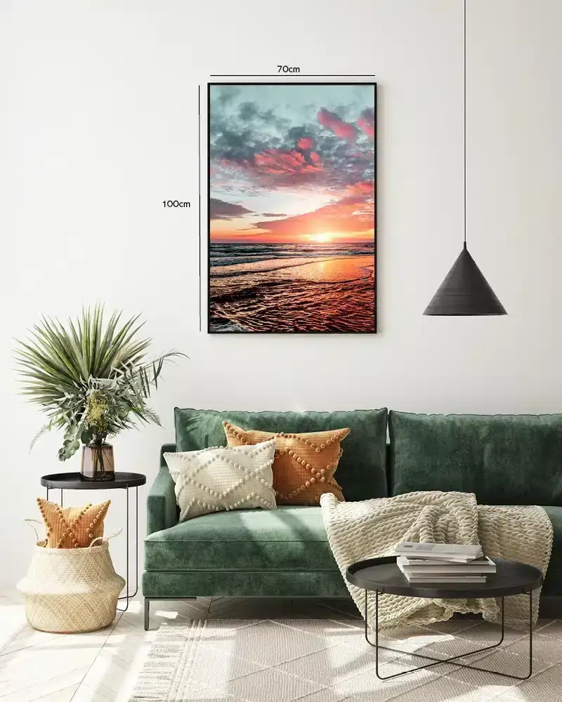 Solnedgang Over Kysten Plakat