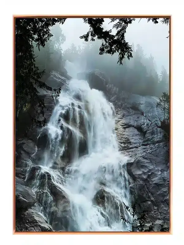 Tåget Bjergvandfald Plakat