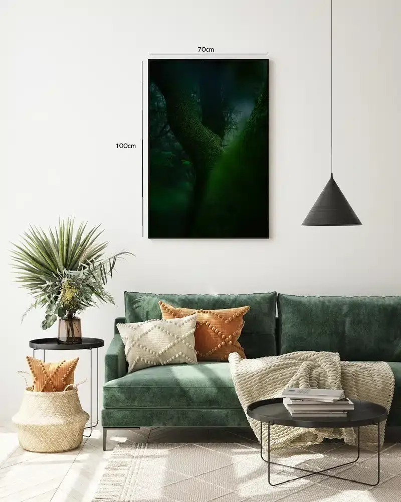 Mosdækkede Træstammer Plakat