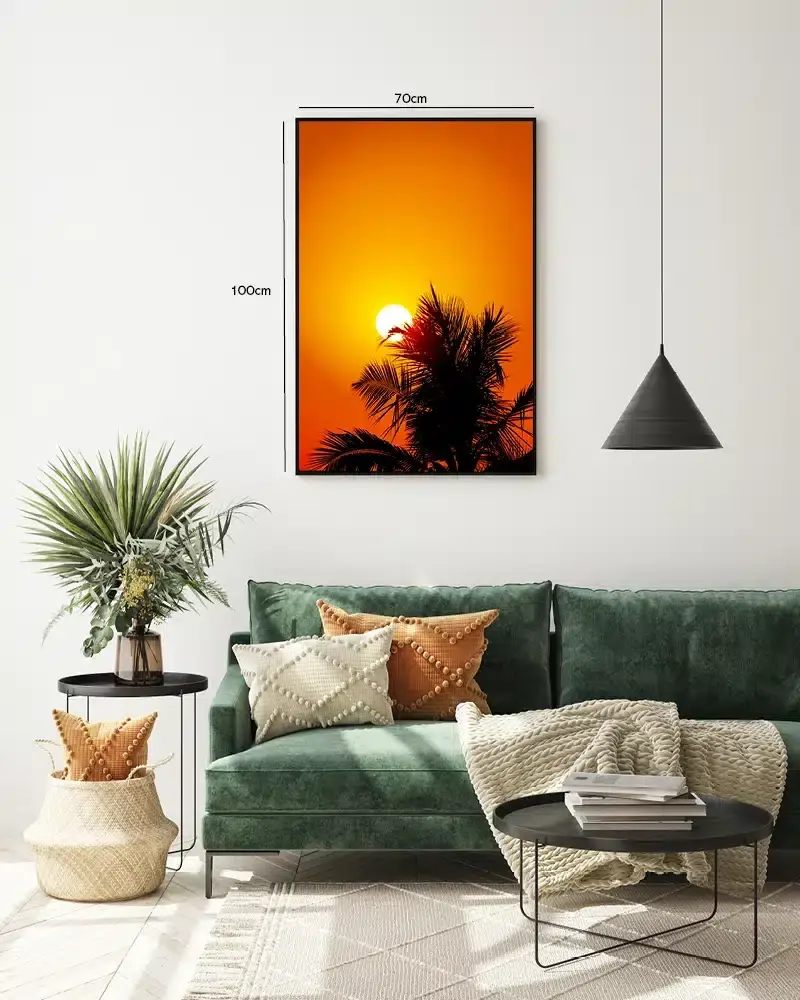 Palme Silhuet Solnedgang Plakat