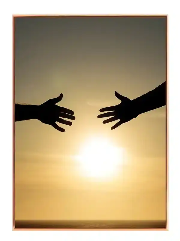 Solnedgangs Håndsilhuetter Plakat