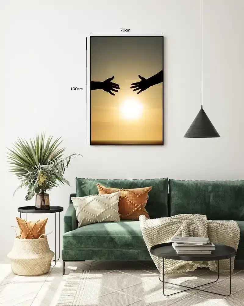 Solnedgangs Håndsilhuetter Plakat