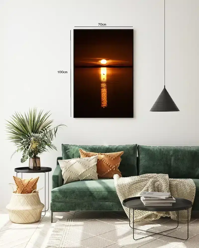 Flamingo i Solnedgang Plakat