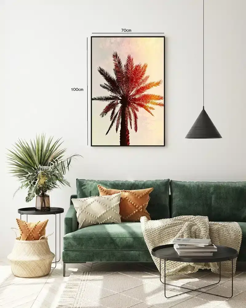 Palme Træ Ved Solnedgang Plakat