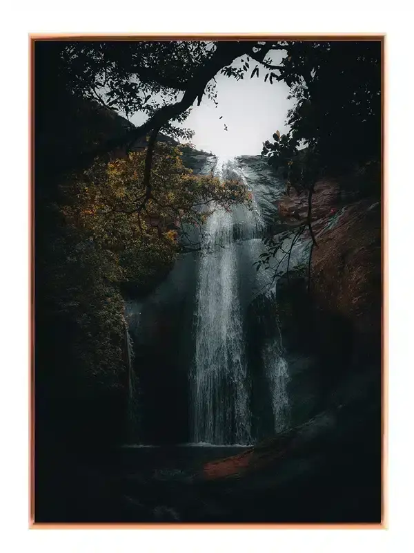 Efterårsvandfald i Skov Plakat