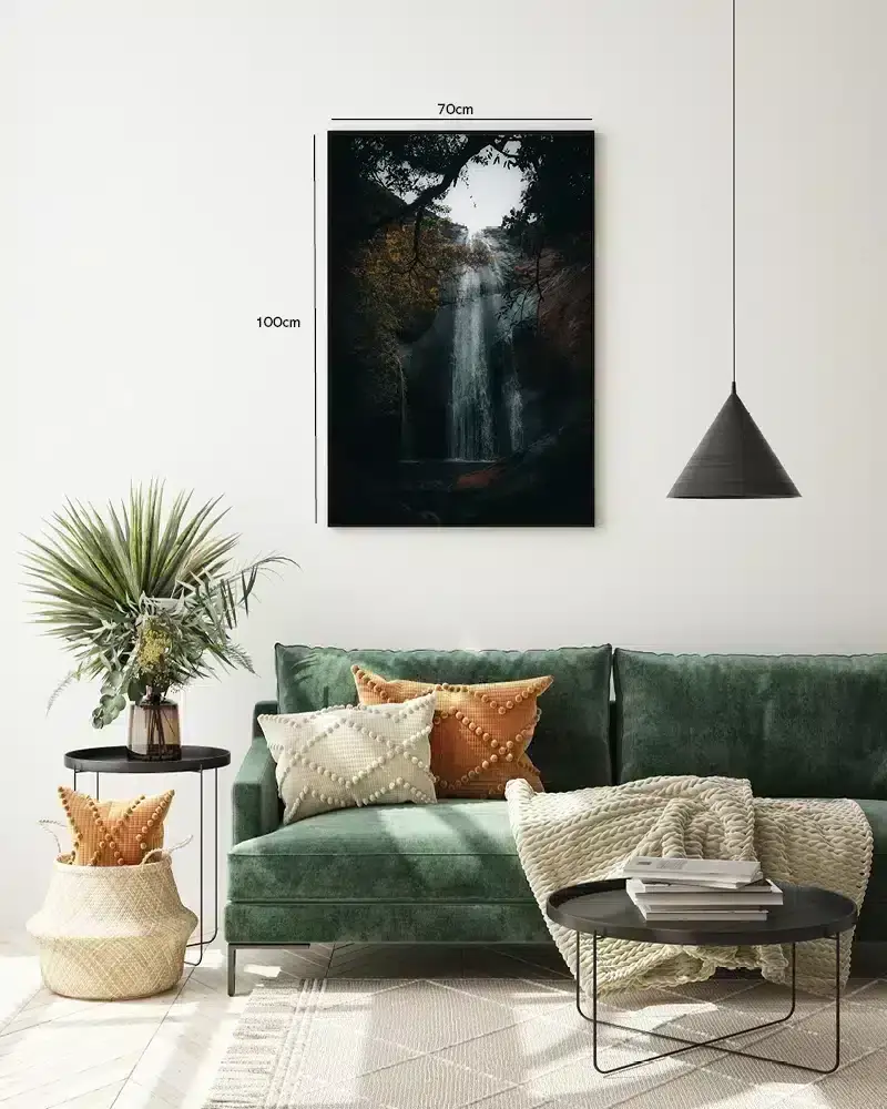 Efterårsvandfald i Skov Plakat