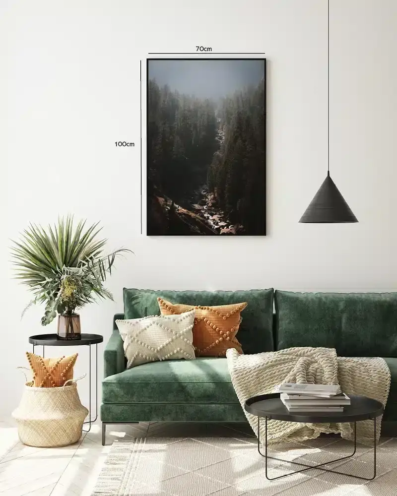 Bjergbæk i Skovens Dybe Ro Plakat