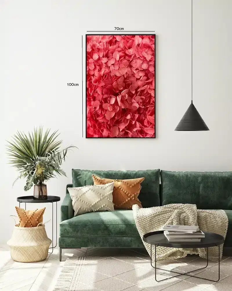 Røde Hortensia Blomster Plakat