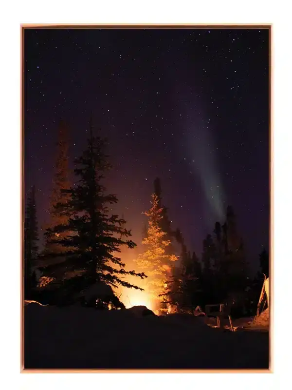 Vinternat ved Bål Plakat