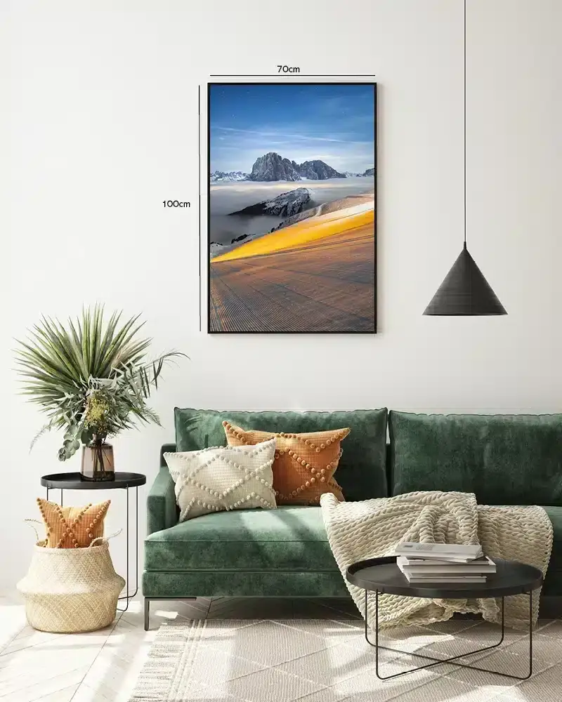 Sneklædt Bjergtop Under Stjerner Plakat