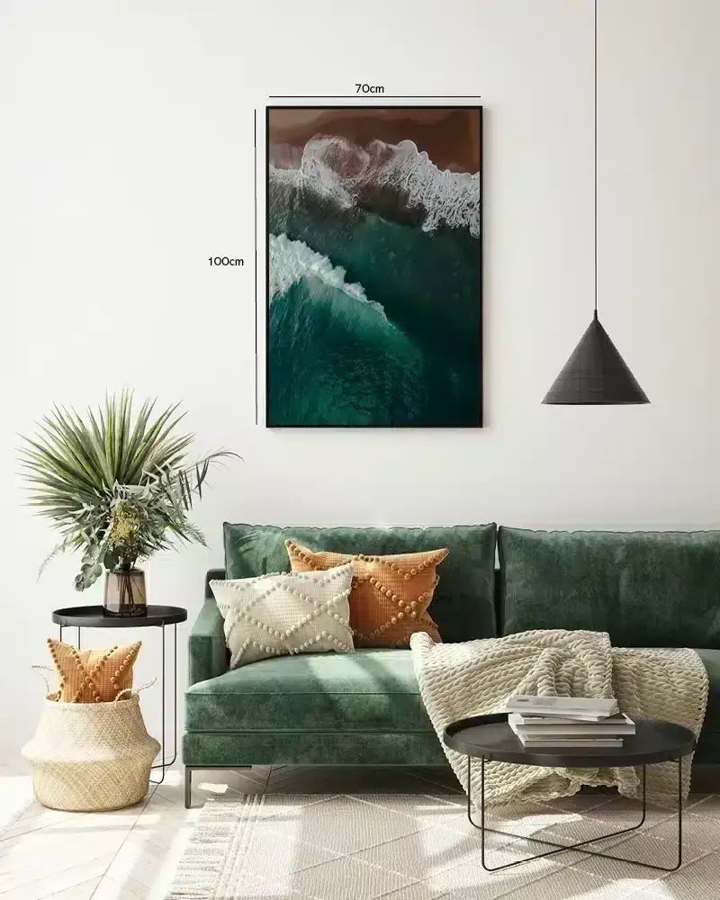 Bølger Mod Kysten Plakat
