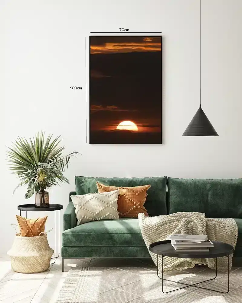 Solnedgang Bag Skyer Plakat