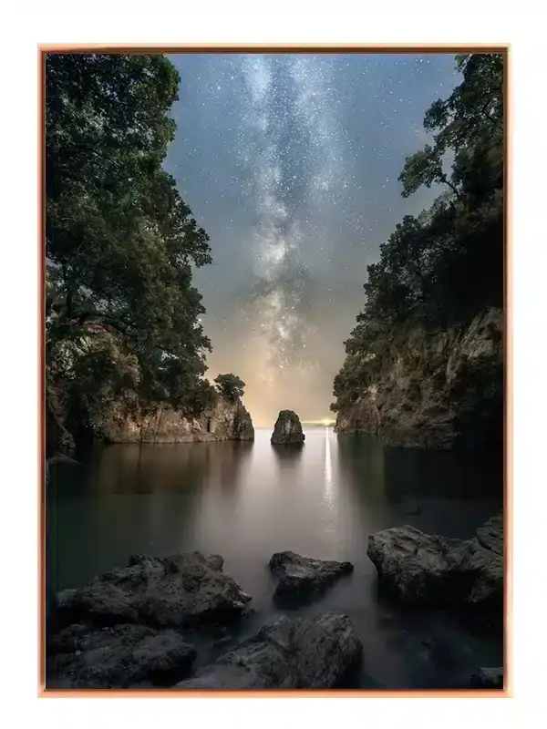 Stjernehimmel Over Klippeskrænt Plakat