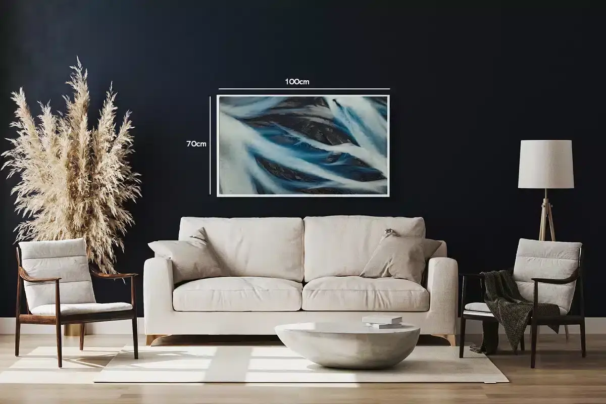 Isblå Gletsjerflod Mønstre Plakat