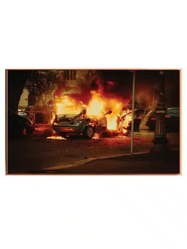 Bil i Flammer Plakat