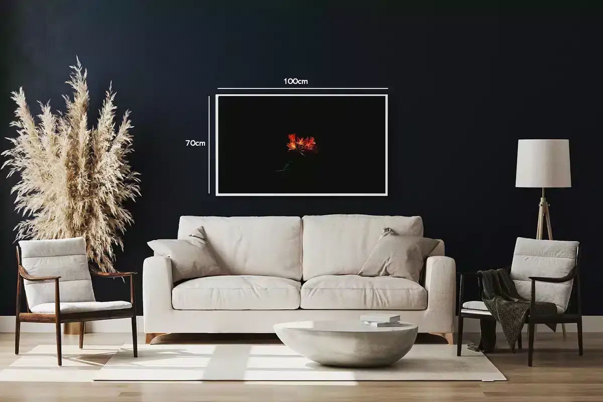 Orange Blomster i Mørke Plakat