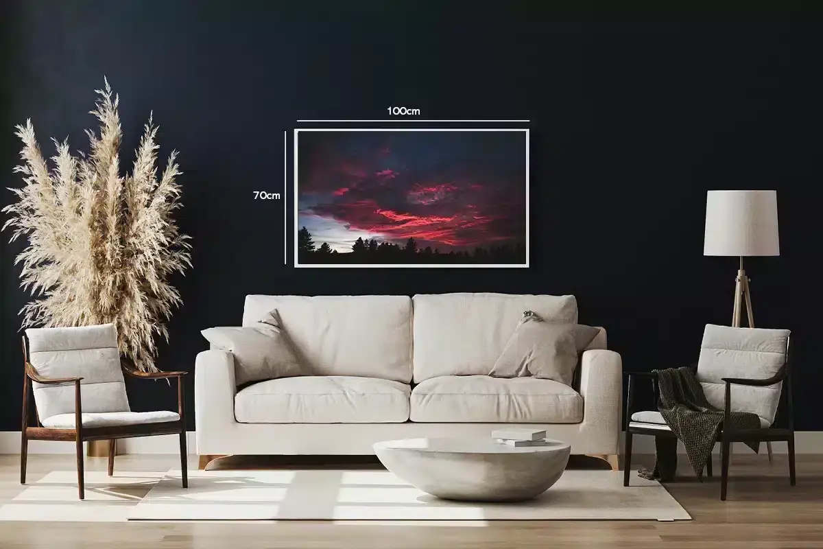 Flammende Skumring Over Skov Plakat