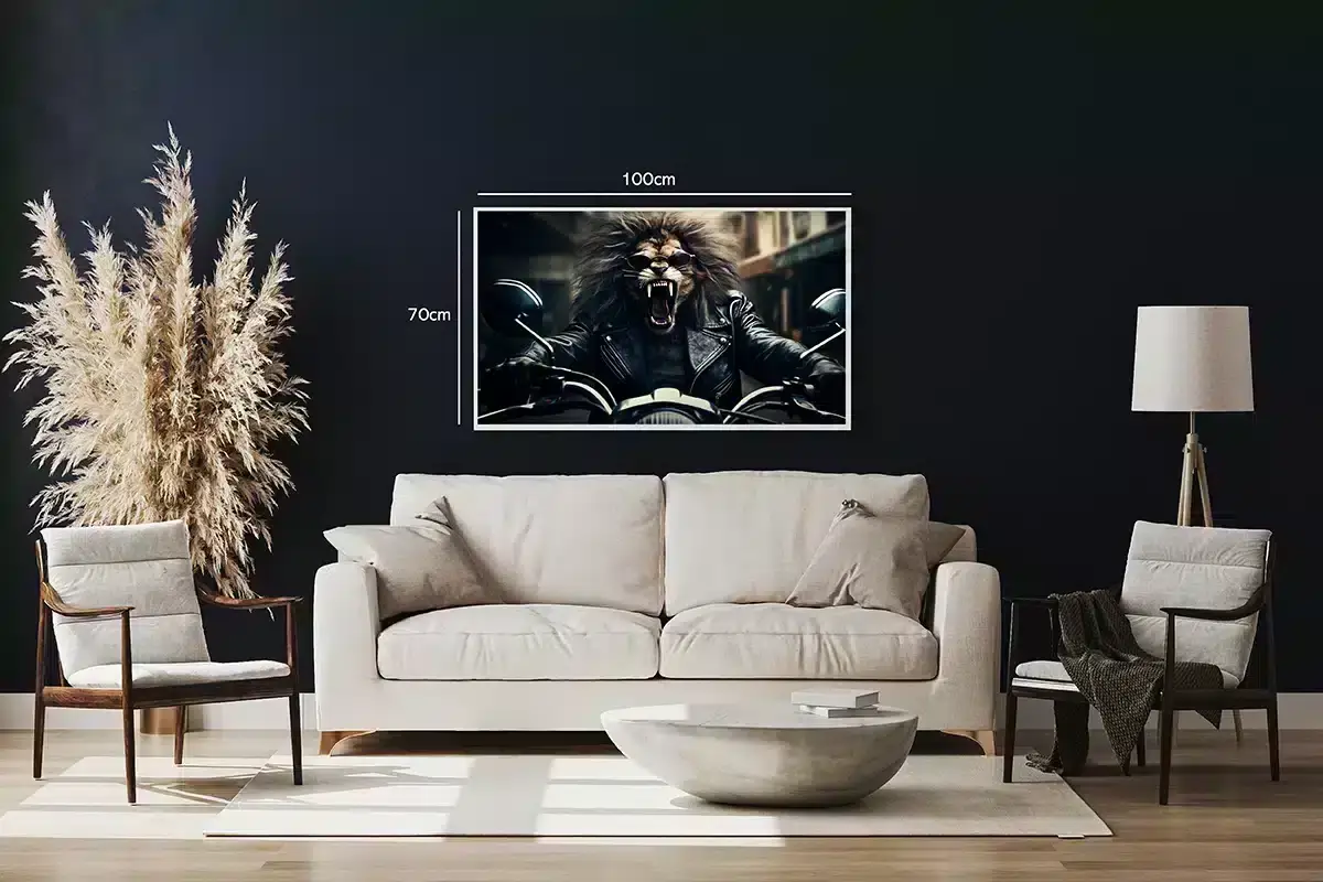 Lion On Motorcycle Plakat