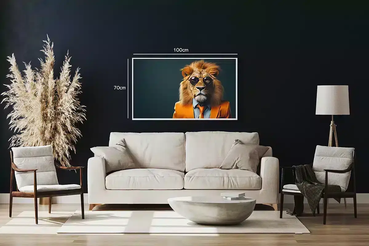 Lion In Orange Suit Plakat