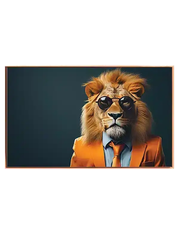 Lion In Orange Suit Plakat