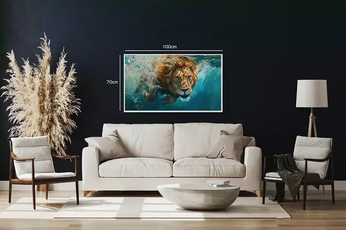 Swimming Lion Plakat