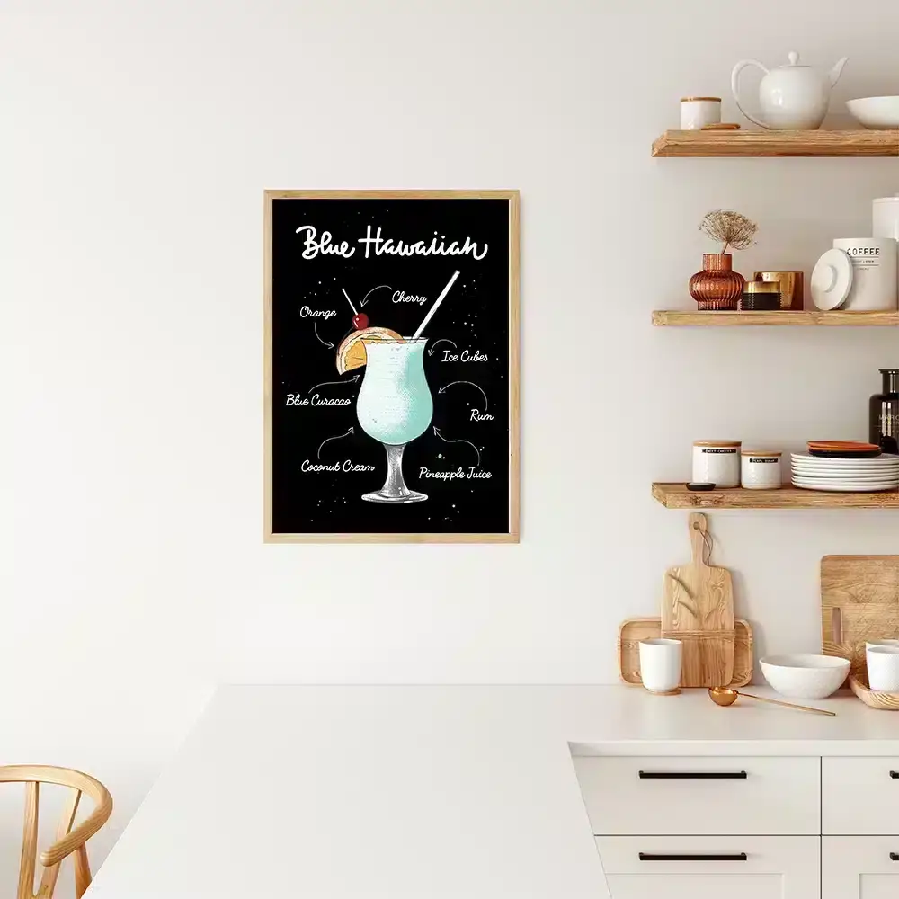 Blå Hawaiian Plakat