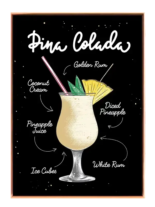 Piña Colada Cocktail Plakat