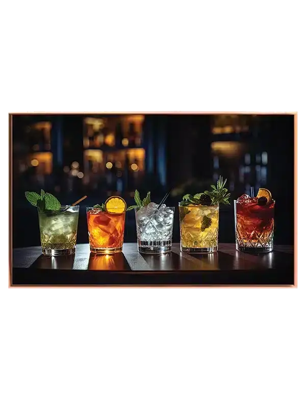 Cocktails På Række Plakat