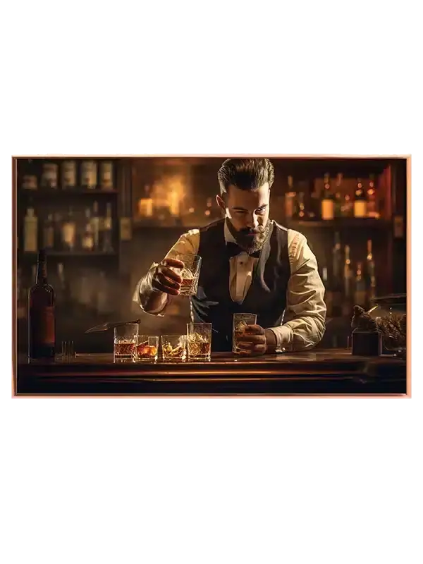 Bartender Med Whisky Plakat