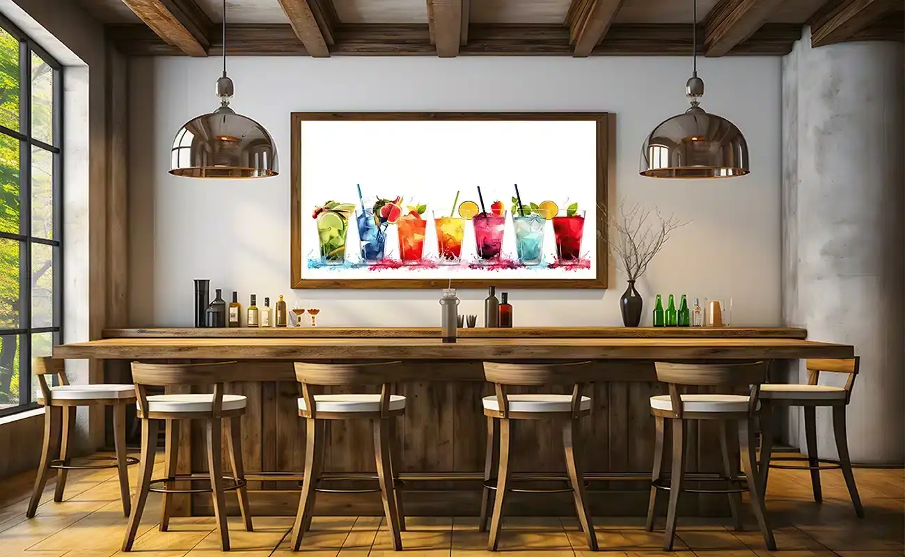 Farverige Cocktailglas Plakat