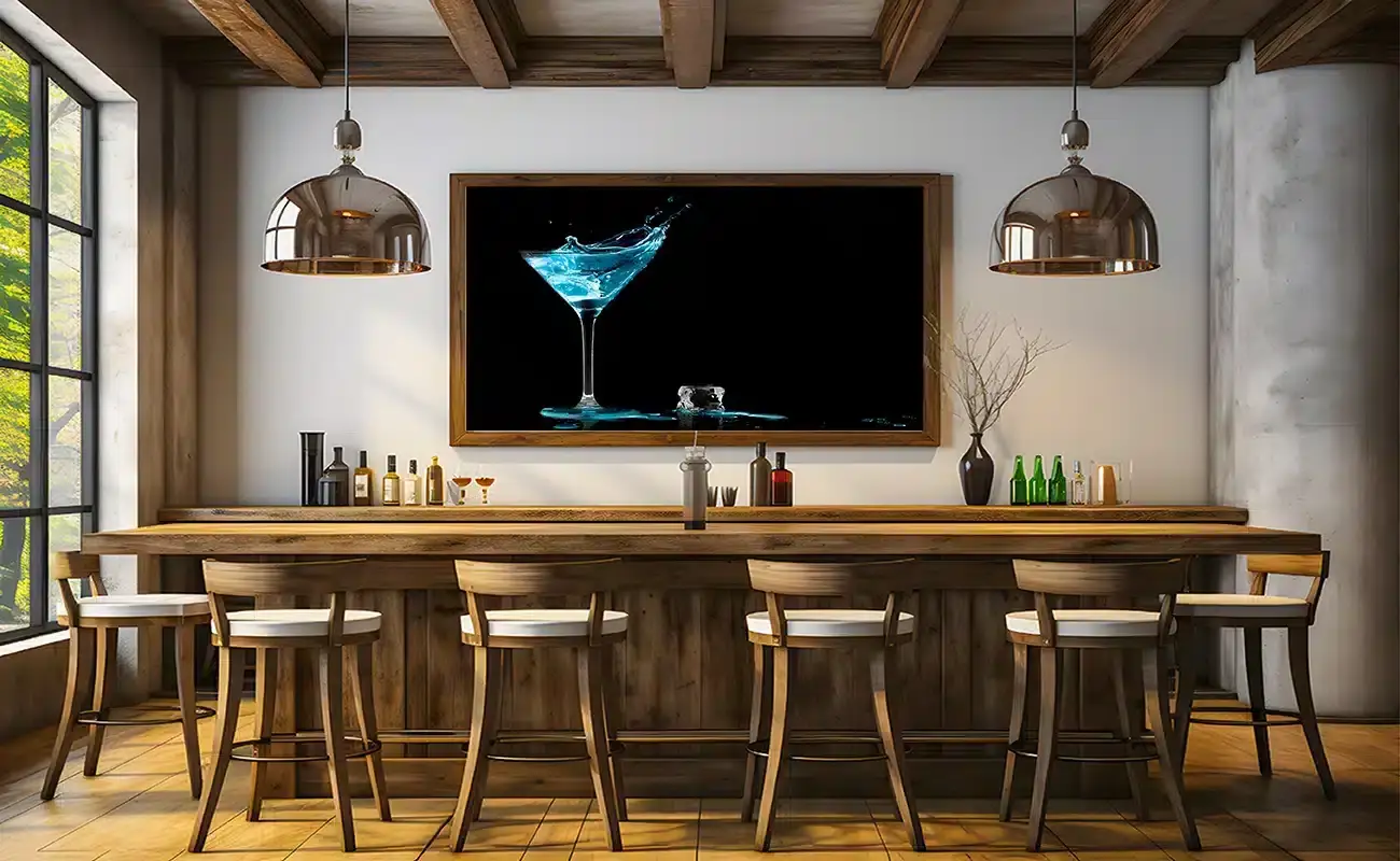 Blå Cocktail Med Splash Plakat