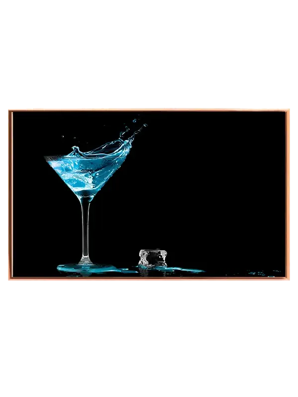 Blå Cocktail Med Splash Plakat