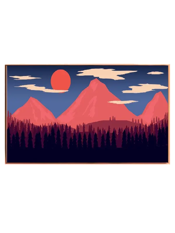 Crimson Mountain Sunset Plakat