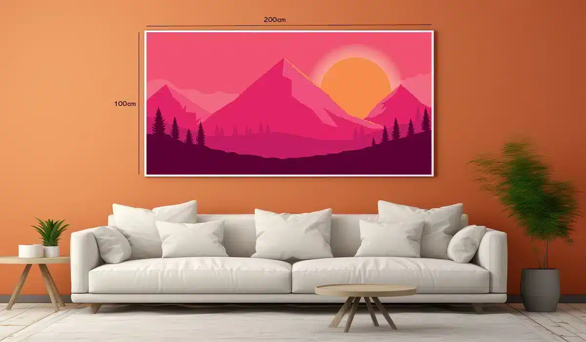 Crimson Sunset Mountains Plakat